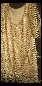 Gold sequin cocktail dress